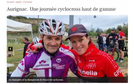 CYCLOCROSS D'AURIGNAC A LA UNE 